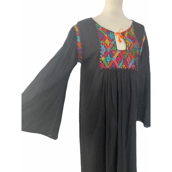 NEW Carolina K Womens Roman Tunic Bohemian Embroidered Dress Black S Small - Picture 5 of 11